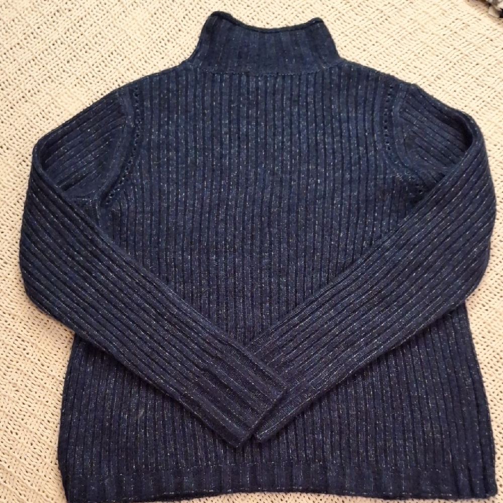 Dip Deep Dark Green/Blue Mock Turtleneck Sweater Size M - Picture 2 of 3
